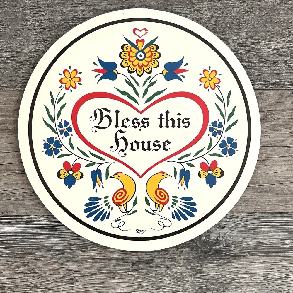 Hex Sign Pennsylvania Dutch Jacob Zook Bless This House‎ Wall Hanging Folk Art
